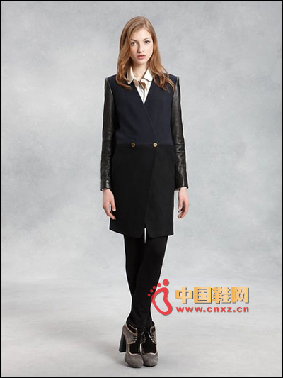 皮袖雙門襟外套,來自DKNY, $795