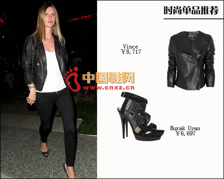 機車皮衣再簡單穿上高跟鞋