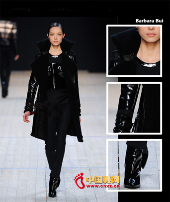 Barbara Bui這皮革與皮草混搭的大衣