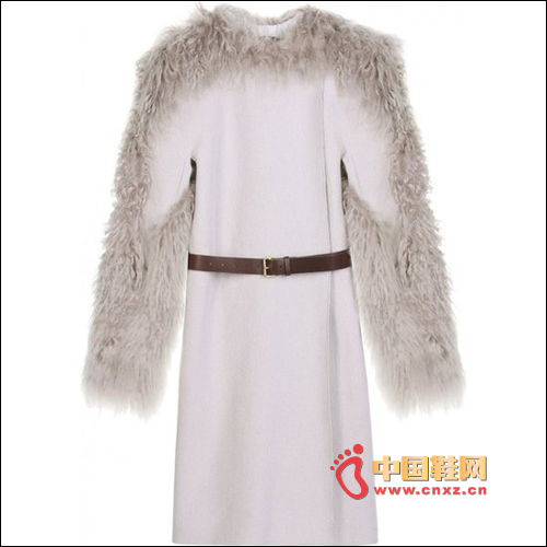 拼接皮草連身裙