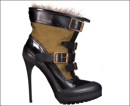 細(xì)跟皮草短靴