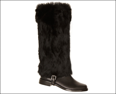 平底皮草長(zhǎng)靴