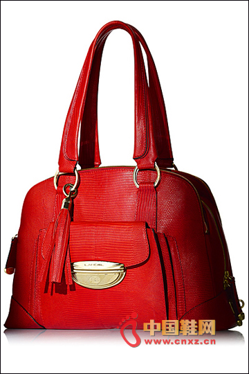 亮眼紅色款動物紋皮革手袋