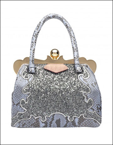 蛇紋拼接款手袋