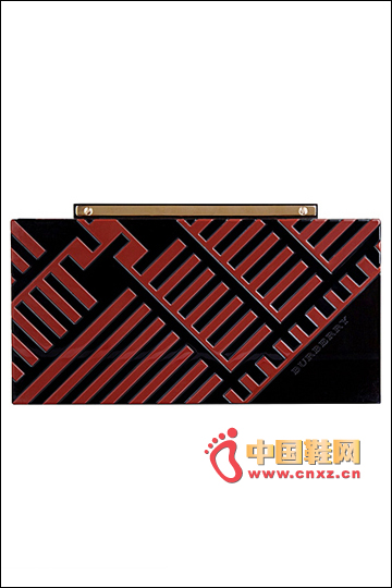 暗紅色幾何印花手拿包