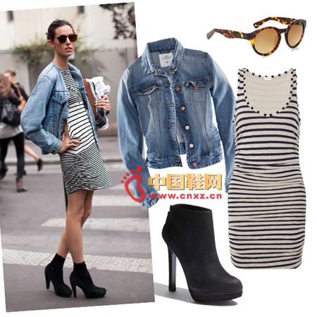 超模 Ruby Aldridge牛仔夾克搭配示范