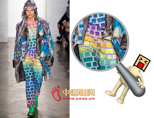 Jeremy Scott的“墻”是屬于幼兒園孩童們彩虹色的墻,充滿了童真與幻想。