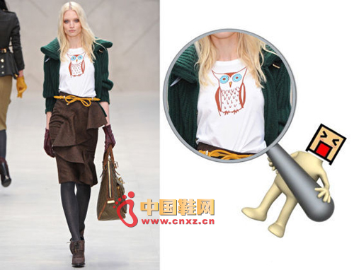 愣愣的貓頭鷹讓英倫勁酷風的Burberry Prorsum變得如此年輕可愛。